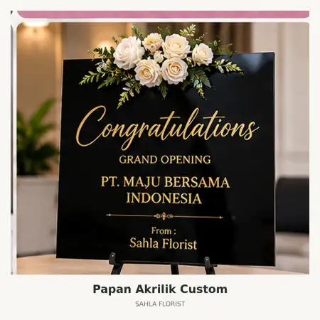 Papan Bunga Akrilik Rajeg